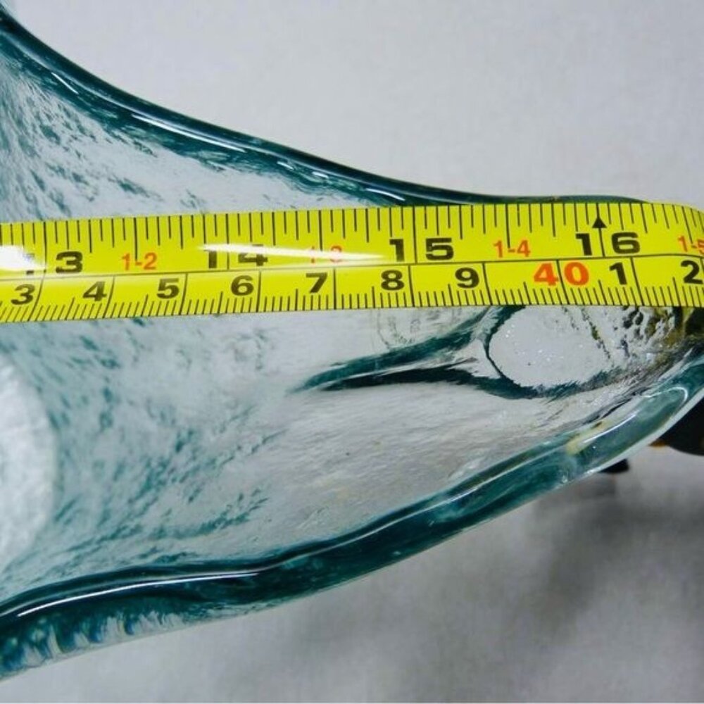 NWT MURERO Italian Eco Recycle Large Handkerchief Ruffle Glass Bowl - Picture 5 of 6